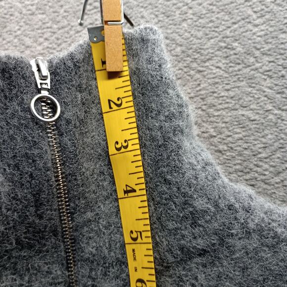 Quince Women’s Grey Alpaca Blend Half-Zip Pullover Small Luxury Soft Knit - Picture 7 of 7